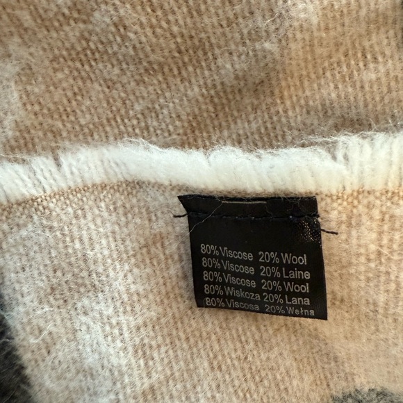 Plaid Tan and Black Scarf - Picture 3 of 3